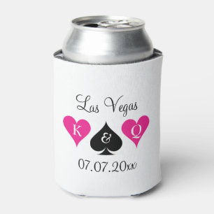 Porta-lata O casamento monogrammed do tema de Las Vegas pode