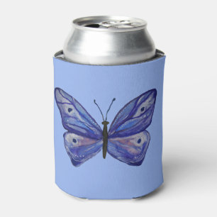 Porta-lata O costume azul da aguarela da borboleta pode