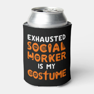 Porta-lata O Dia das Bruxas do Trabalhador Social Camisa Engr