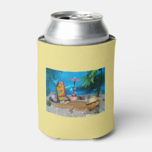 Porta-lata O dragão farpado "vida é cerveja de uma praia"