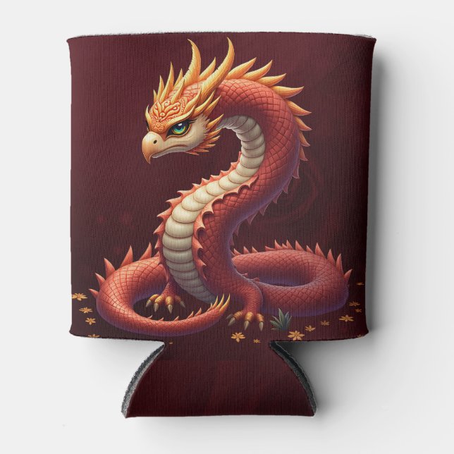 Porta-lata O dragão serpente dourado.  (Frente)