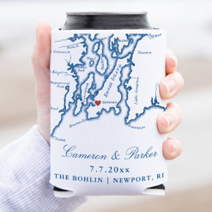 Porta-lata O Favor de Casamento Bohlin Can Cooler Mapa de New