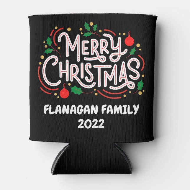 Porta-lata O Feliz Natal Personalizável pode resfriar (Frente)