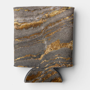 Porta-lata O fundo Dourado de mármore das cinzas.