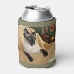 Porta-lata O gato Siamese do ponto cómico do selo que lambe 