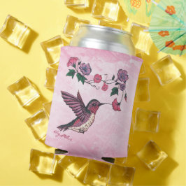 Porta-lata O Hummingbird E As Flores Podem Arrefecer