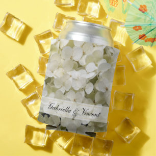 Porta-lata O Hydrangea branco floresce o favor do casamento