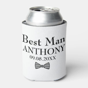 Porta-lata O melhor homem, preto e branco, personaliza o casa