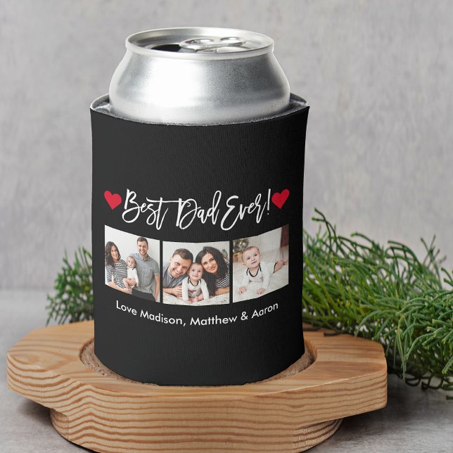 Porta-lata O Melhor Pai De 3 Fotografias Do Escoteiro Moderno (Customize to change your personalized text size or text style.)