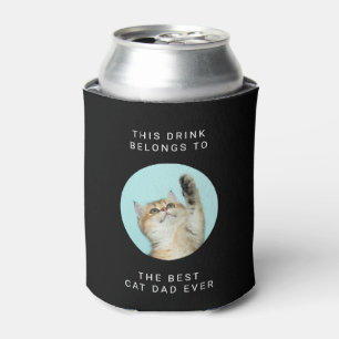 Porta-lata O melhor Pai de Cat nunca personalizou texto e 2 f