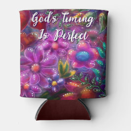 Porta-lata O momento de Deus é perfeito e floral personalizad