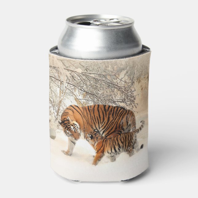 Porta-lata O monograma personalizado de Inverno Tigers pode r (Can Front)