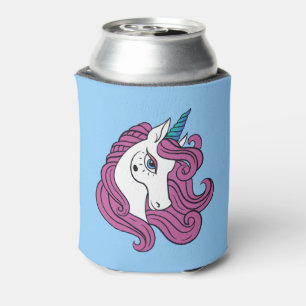 Porta-lata O nome e a cor personalizados do Unicorn em branco