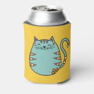 Porta-lata O nome feito sob encomenda & a cor do gato feliz