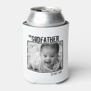 Porta-lata O padrinho   Foto personalizada e nome