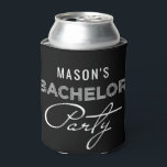 Porta-lata O Partido Moderno dos Desenvolvedores Pode Resfria<br><div class="desc">Mantenha simples. Mantenha-o legal. Essa festa moderna e masculina de solteiro pode resfriar perfeitamente qualquer cara que desfrute de uma boa bebida fria. Edite facilmente o nome e a cor de fundo. Veja toda a nossa coleção de Festas de Bachelor para obter mais itens correspondentes!</div>