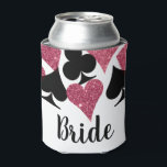 Porta-lata O personagem da Noiva de Vegas, cor-de-rosa, pode<br><div class="desc">A classe acima que pode com uma "Noiva" totalmente personalizada pode resfriar apresentando uma dispersão de traços de cartão com brilho rosa brilhante e preto com texto personalizado para o nome da noiva. Reúna as garotas para celebrar a noiva para estar com um fim de semana na sorte Las Vegas...</div>