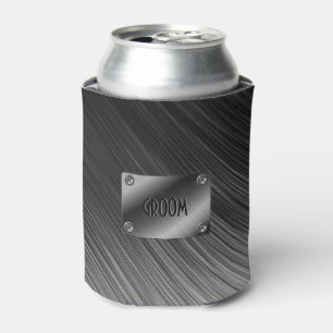Porta-lata O preto simples escovou o olhar do metal