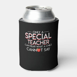 Porta-lata O professor especial de Ed ouve o Cant da criança