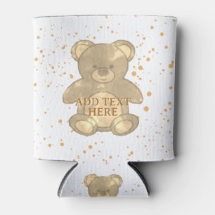 Porta-lata O Texto Personalizado Do Urso De Teddy Cortado Pod