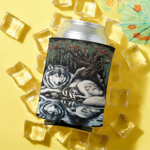 Porta-lata Oásis da Família Serene Wolf em Natureza Idílica