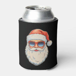 Porta-lata Óculos de sol de Natal retrô com rosto de Papai No