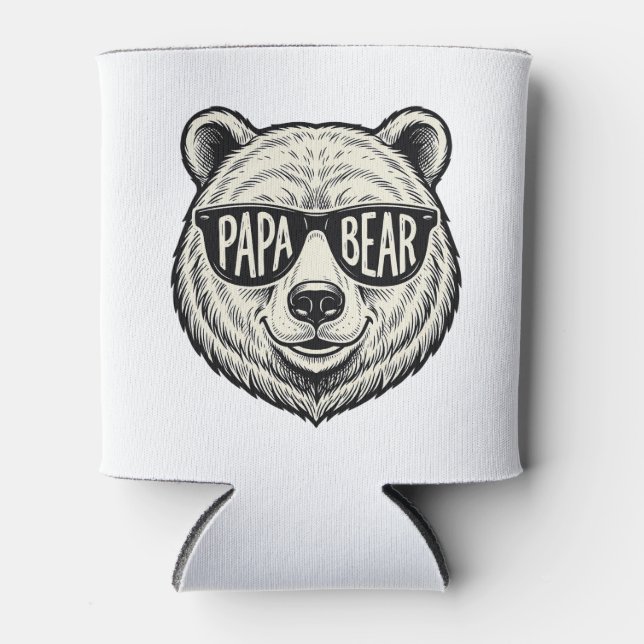 Porta-lata Óculos de sol do Papai Urso Cabeça de Urso Design  (Frente)