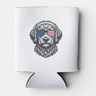 Porta-lata Óculos de Sol Patrióticos para Cachorro Vintage
