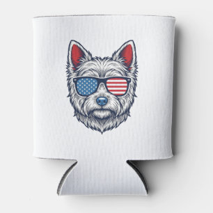 Porta-lata Óculos de Sol Patrióticos para Cão Westie Arte Vet
