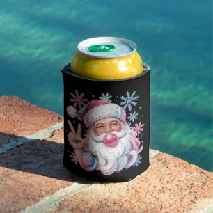 Porta-lata Óculos de Sol Rosa de Natal do Papai Noel Retro Ch