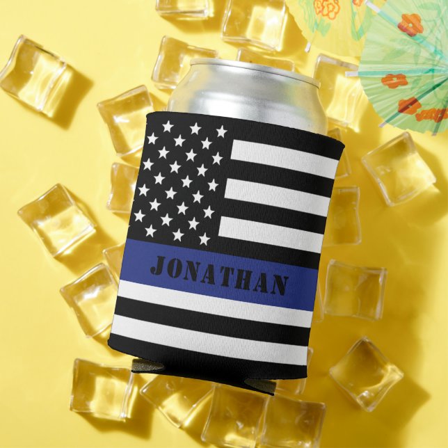 Porta-lata Oficial de Polícia Thin Blue Line. (Verão in situ)