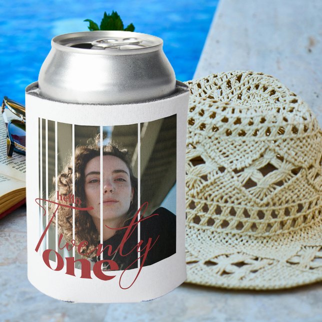 Porta-lata Olá, 21 aniversário de 21 anos moderno (Criador carregado)