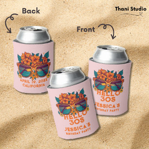 Porta-lata Olá, 30s Tropical Vintage Retro Summer Birthday