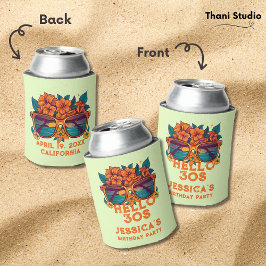 Porta-lata Olá, 30s Tropical Vintage Retro Summer Birthday