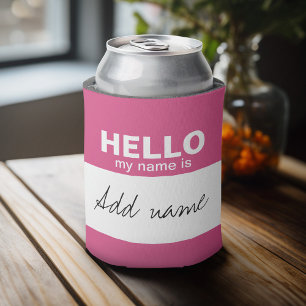Porta-lata Olá, meu nome é - personalizado