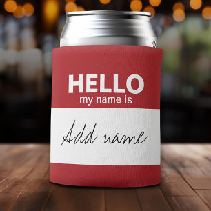 Porta-lata Olá, meu nome é - personalizado