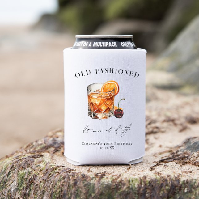 Porta-lata "Old Fashioned" Cocktail Aniversário (Criador carregado)
