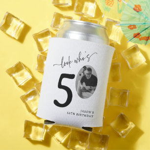 Porta-lata Olhe Quem Está Com 50! Foto Moderna de Aniversário