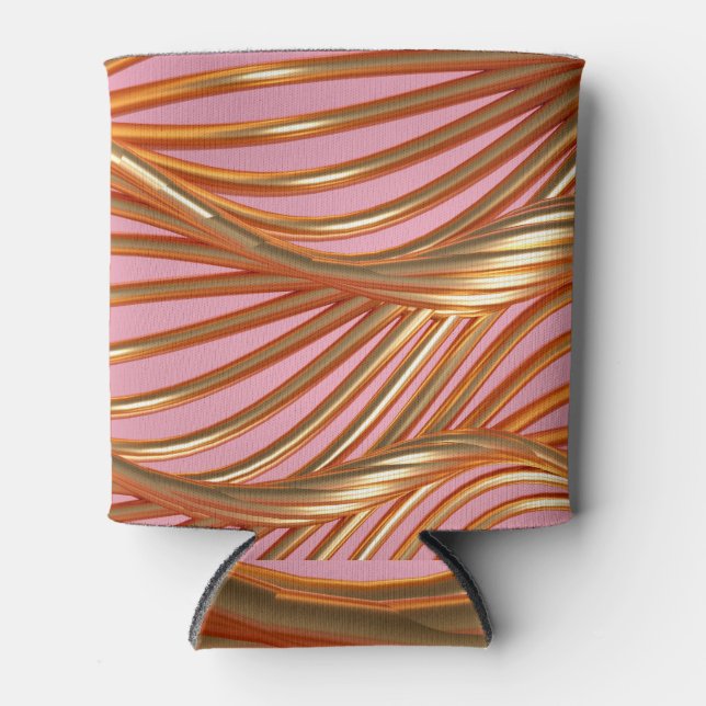 Porta-lata onda de ouro, fundo de abstrato de 3D. (Frente)