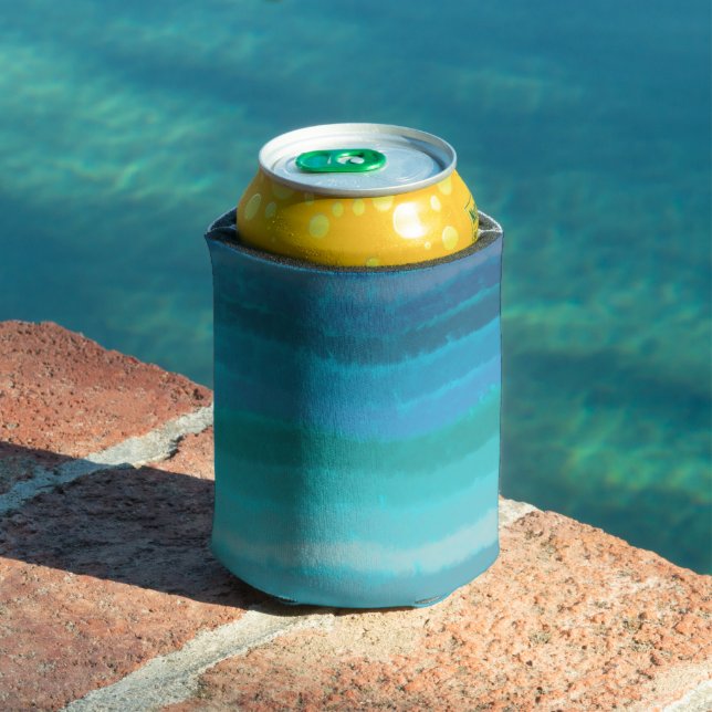 Porta-lata Ondas Salgadas da Praia Costeira em Turquesa  (Piscina in situ)