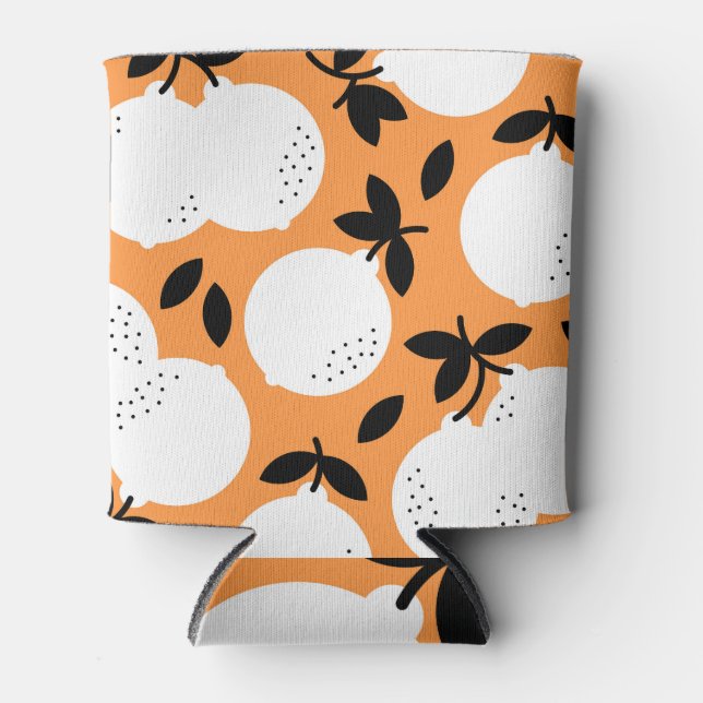 Porta-lata Orange Bliss: Padrão de Fruta refinado (Frente)