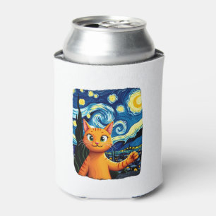 Porta-lata Orange Cat Selfie Starry Night Cat Mãe Gata Amante
