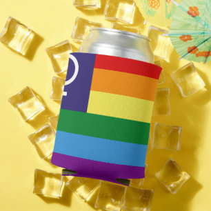 Porta-lata Orgulho Arco-íris Duplo Vênus Lésbico