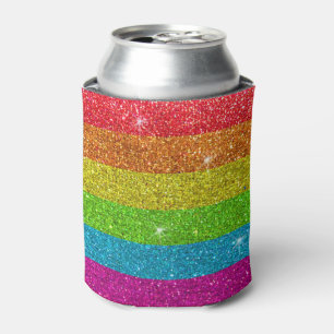 Porta-lata orgulho gay Glitter Rainbow Stripe LGBTQ Igualdade