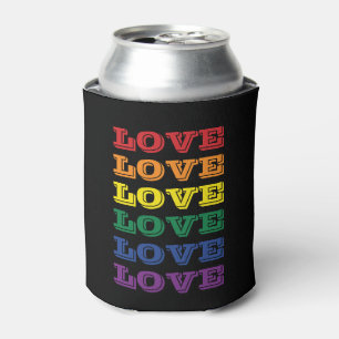 Porta-lata Orgulho gay LGBTQ Adoro Texto Repetido Personalizá