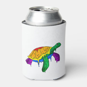 Porta-lata Orgulho gay Rainbow Flag Sea Turtle Sutil LGBTQ