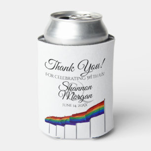 Porta-lata orgulho gay Rainbow Flag Weding Favor Obrigado