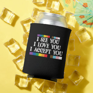 Porta-lata Orgulho LGBT Eu Vejo Amor Aceitar Você Apoiar