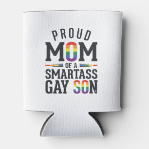 Porta-lata Orgulhosa Mãe de um Filho Gay Arrogante Camisa Vin