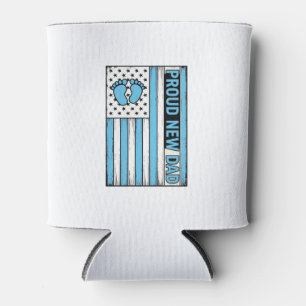 Porta-lata Orgulhoso Novo Pai Bebê Pés Bandeira Desenho Vetor